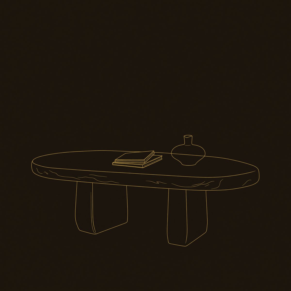 Stoneform Coffee Table with Live-Edge Wood Top dimension diagram