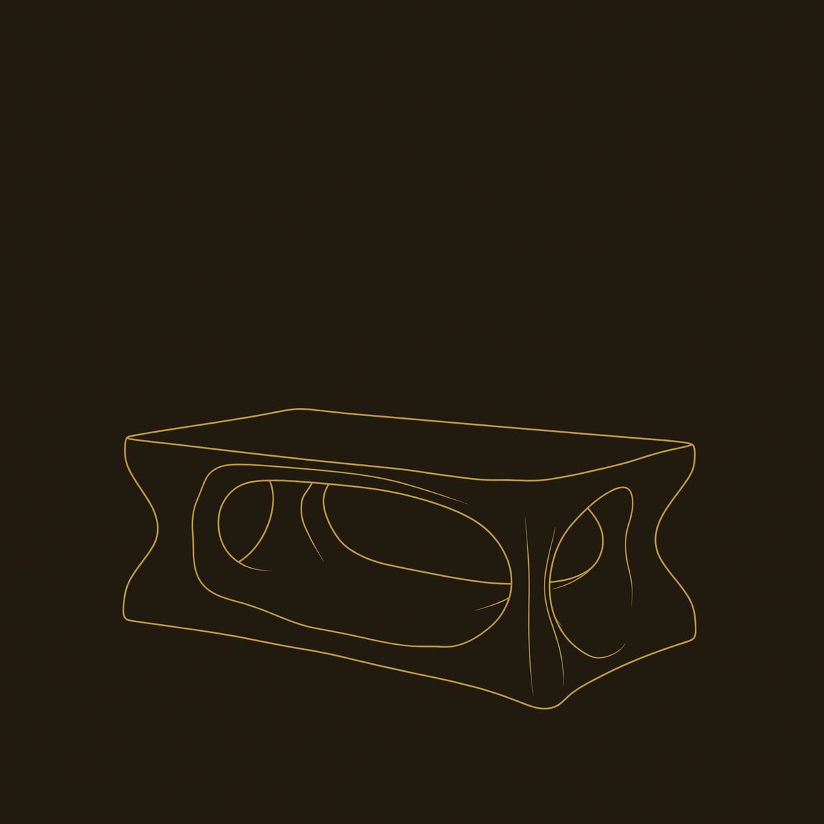 Thick Hardwood Blocks, Hollowed Into a Coffee Table dimension diagram