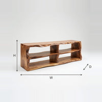 Live Edge Grain TV Cabinet for a Media Room dimension diagram with height, width and depth