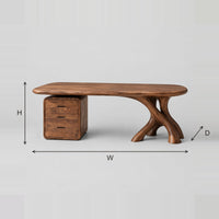 Long Branch Leg Desk With Three Stacked Drawers dimension diagram with width, height and depth