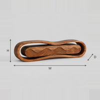 Loop Frame TV Stand With Ripple Carved Front Panels dimension diagram with width, height and depth