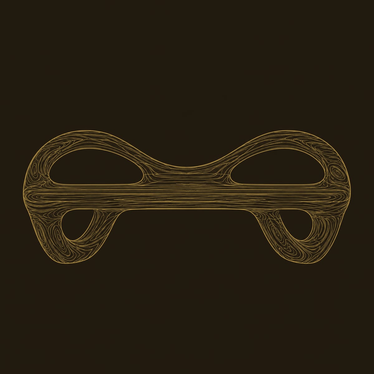 Looped Arm Bench With Flat Plank Seat And Ring Shaped Legs dimension diagram