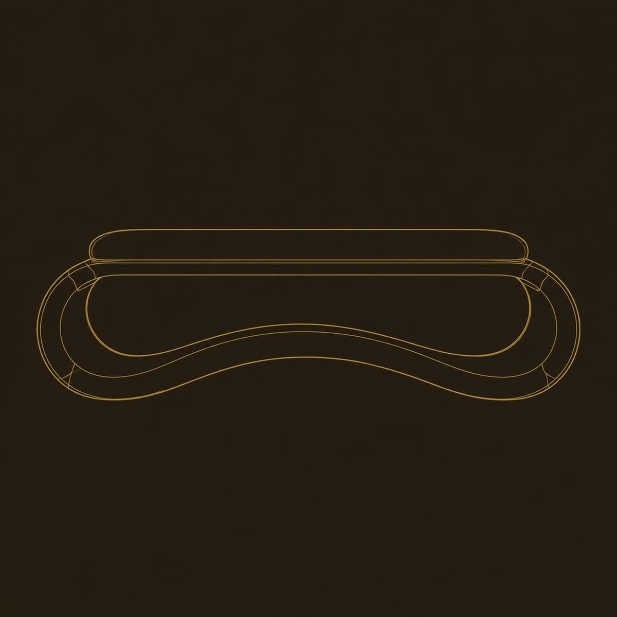 Looped Ribbon Bench With Cream Cushion Seat dimension diagram
