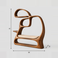 Looping Bookshelf With A Cushioned Seat Bay And Open Shelves dimension diagram with width, height and depth
