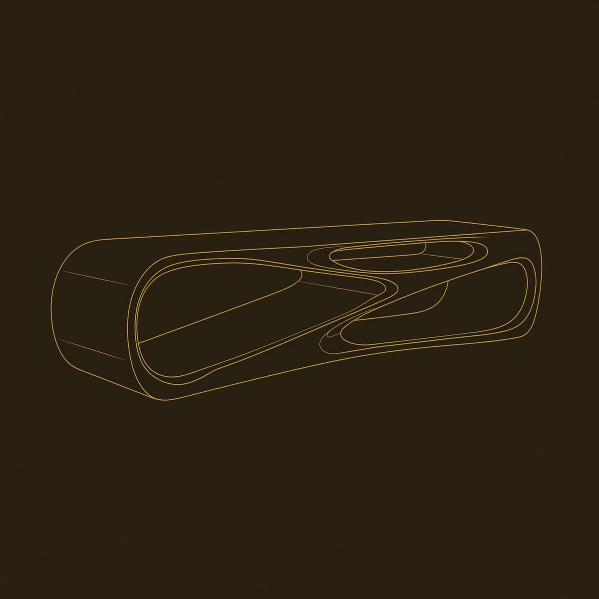 Low TV Console with a Hand Carved Crossing Hollow dimension diagram