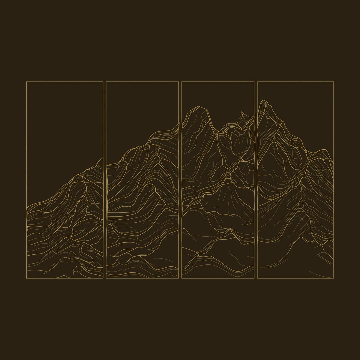 Mountain Wall Art Set of Four for a Wide Feature Wall dimension diagram