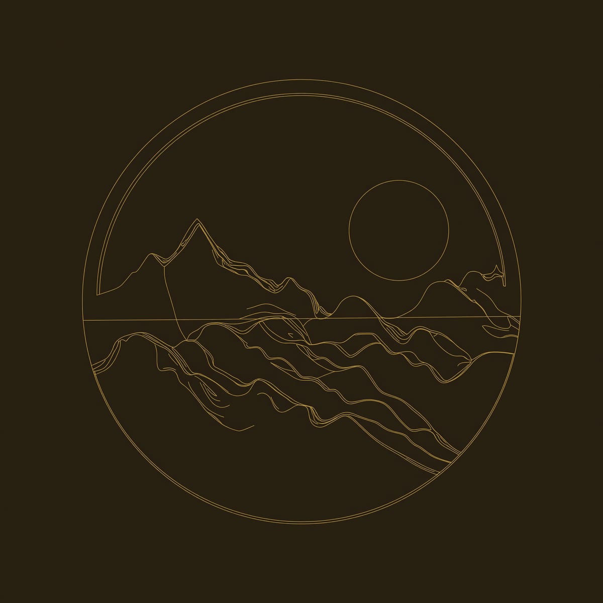 Mountain Wall Hanging with a Raised Rim, in Solid Wood dimension diagram