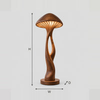 Mushroom Cap Floor Lamp With Sculpted Open Stem dimension diagram with width, height and depth