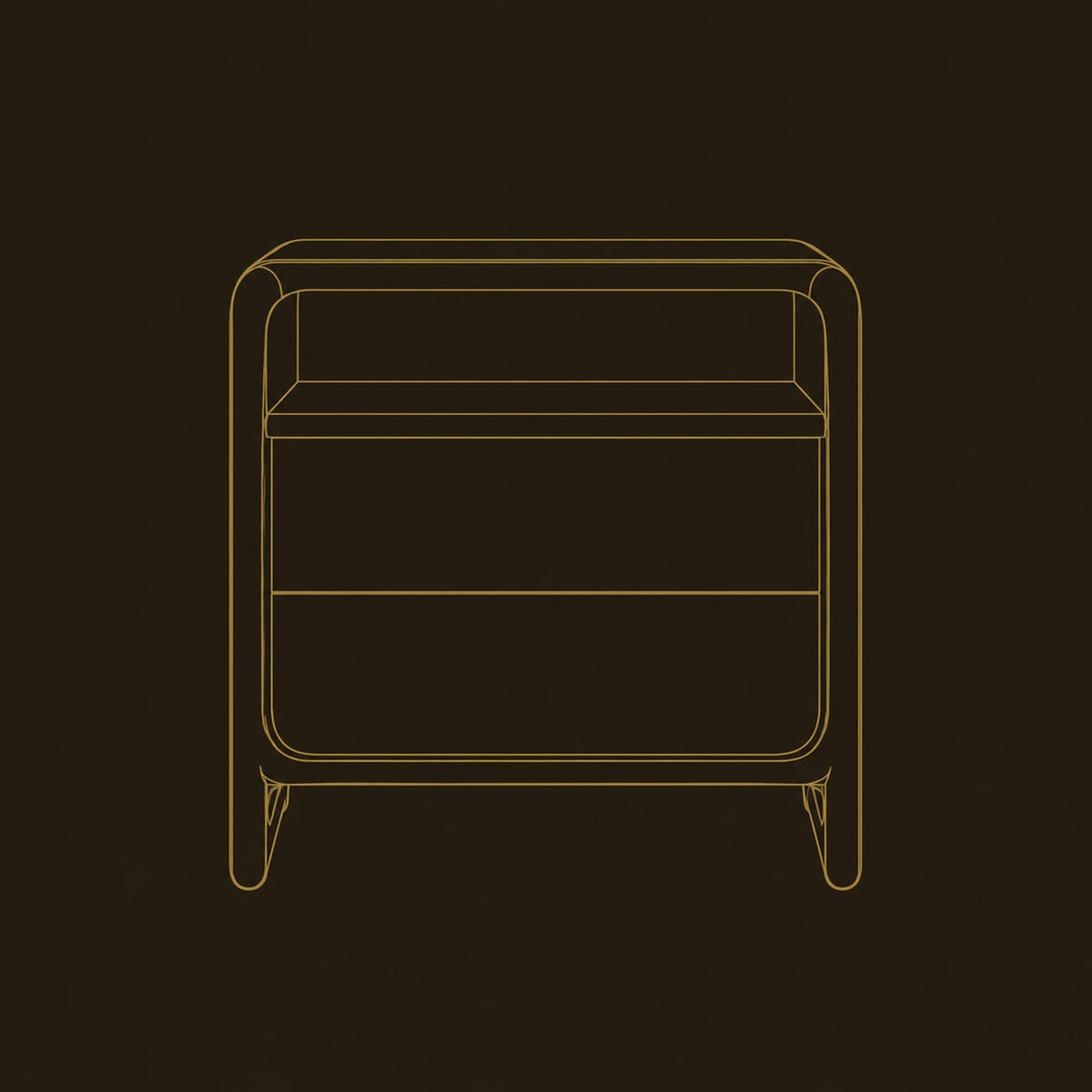 Nightstand With Open Top Cubby And Looped Side Frame dimension diagram