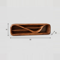 Open Capsule TV Stand With A Winding Sculpted Shelf dimension diagram with width, height and depth