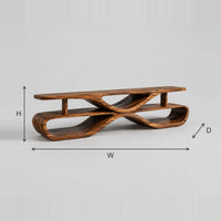 Open Shelf TV Stand with Pinched Loop Frame dimension diagram with width, height and depth
