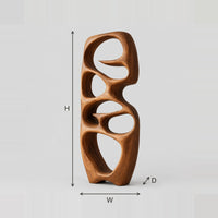 Organic Bookshelf With Uneven Oval Shelf Pockets dimension diagram with width, height and depth