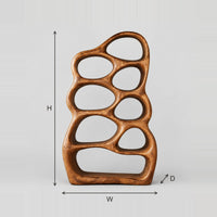 Organic Bookshelf with Wavy Outline and Oval Cubbies dimension diagram with width, height and depth
