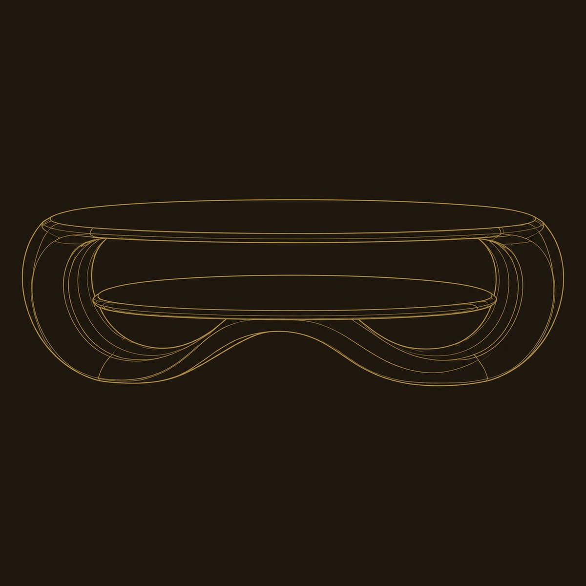 Oval Coffee Table With Infinity Loop Frame And Lower Shelf dimension diagram