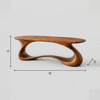 Oval Top Desk With A Sculpted Ribbon Loop Base dimension diagram with width, height and depth