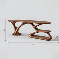 Oval Top Desk With Branching Legs And A Low Loop Tier dimension diagram with width, height and depth