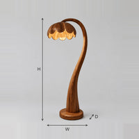 Petal Shade Floor Lamp On A Slender Arching Stem dimension diagram with width, height and depth