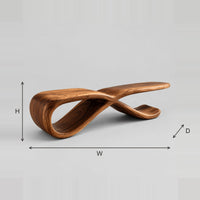 Ribbon Bench With Looping Base And Long Flat Top dimension diagram with width, height and depth