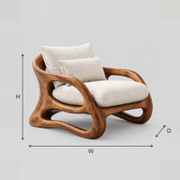 Ribbon Frame Lounge Chair With Open Looping Base dimension diagram with width, height and depth