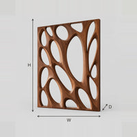 Room Divider Panel With Branching Ribs And Large Oval Openings dimension diagram with width, height and depth