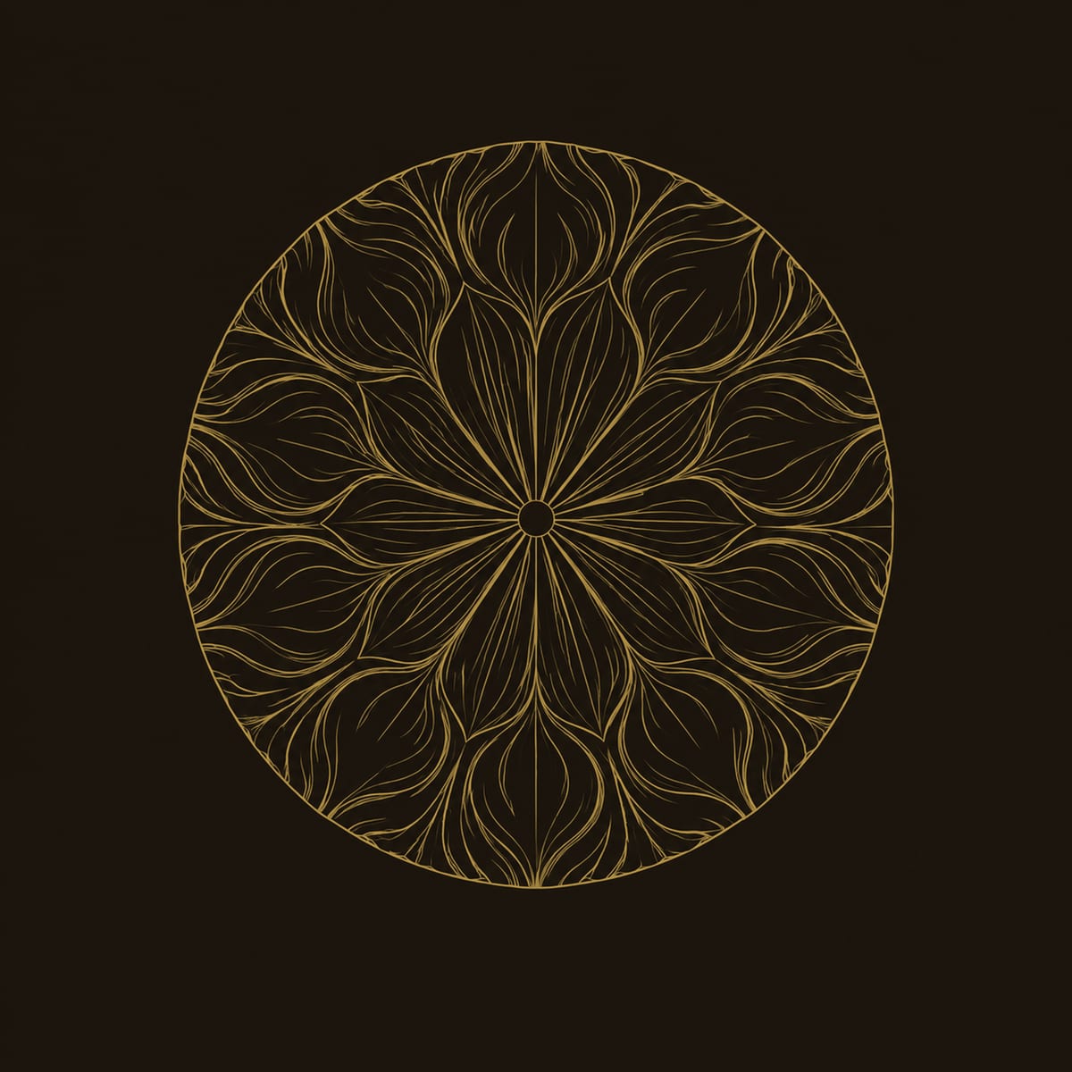 Round Carved Flower Medallion Wall Art With Layered Petals dimension diagram