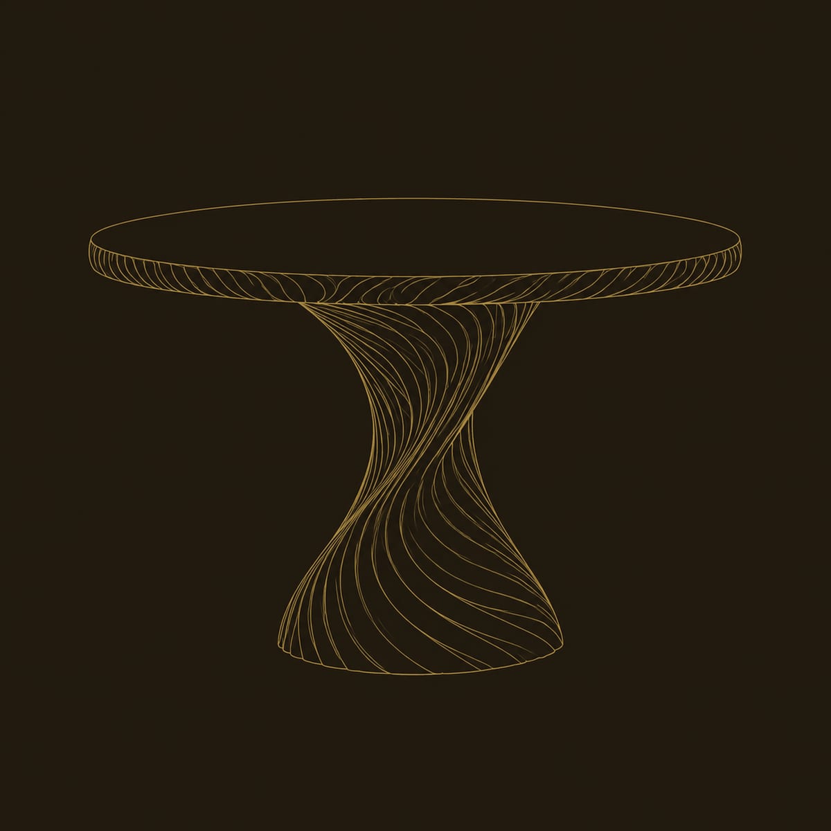 Round Dining Table On A Twisted Spiral Carved Pedestal dimension diagram
