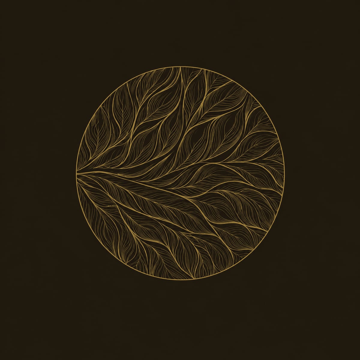 Round Wall Art With Sweeping Carved Leaf Relief dimension diagram