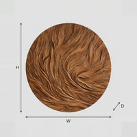 Round Wall Art With Swirling Carved Wood Relief dimension diagram with width and height