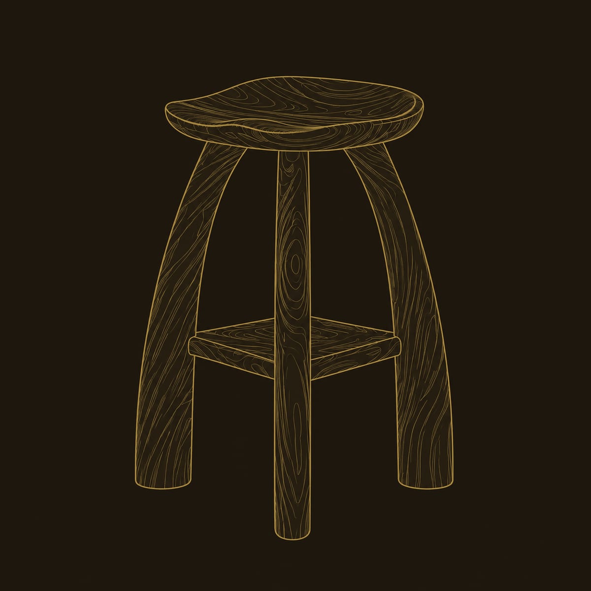 Saddle Seat Bar Stool With Curved Legs And Low Shelf dimension diagram