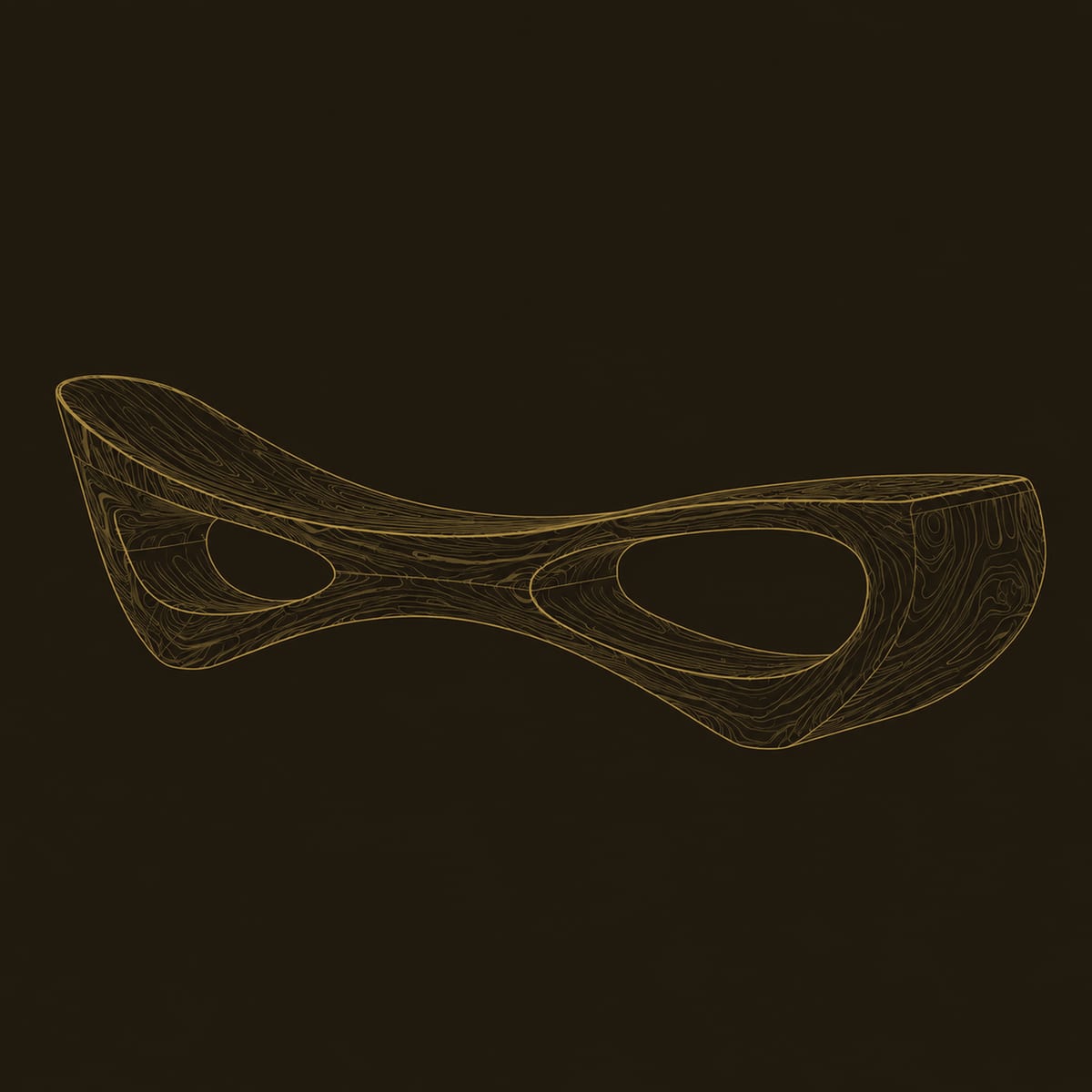 Scooped Seat Bench With Open Oval Cutouts In A Sculpted Body dimension diagram