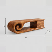 Scroll End Floating Bathroom Vanity With Open Shelf dimension diagram with width, height and depth