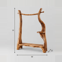 Sculpted Branch Open Wardrobe, Hanging Rail, Two Shelves dimension diagram with width, height and depth