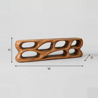Sculpted Open Cell TV Stand Free Form Oval Openings dimension diagram with width, height and depth