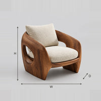 Sculpted Shell Chair With Oval Side Cutouts dimension diagram with width, height and depth