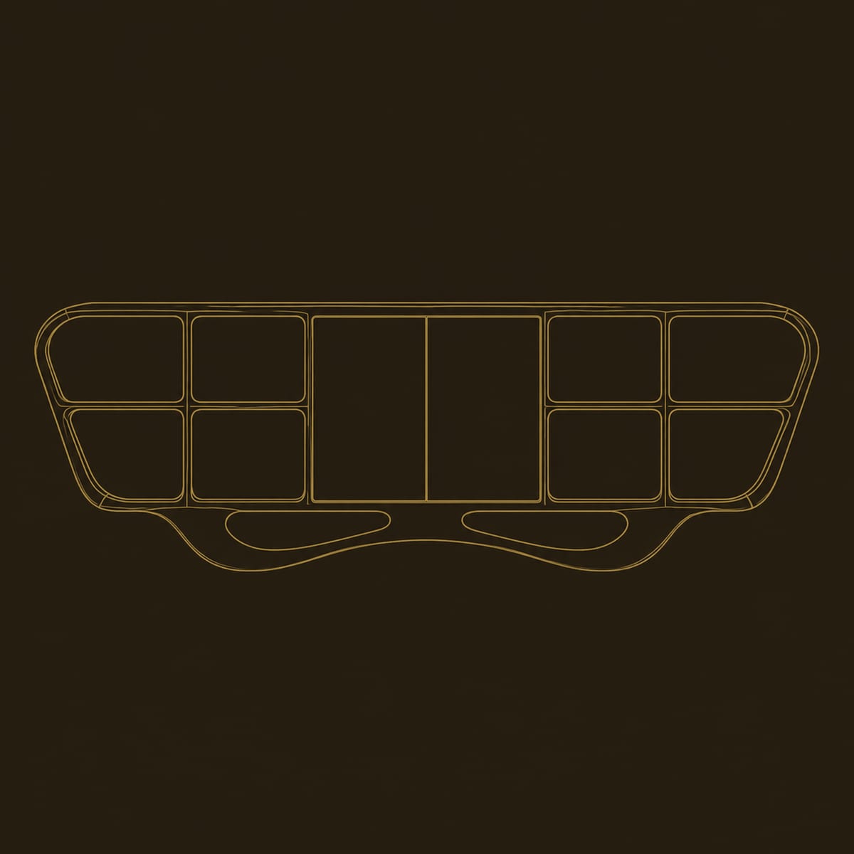 Sculpted Sideboard With Open Cubbies And Flowing Wave Base dimension diagram