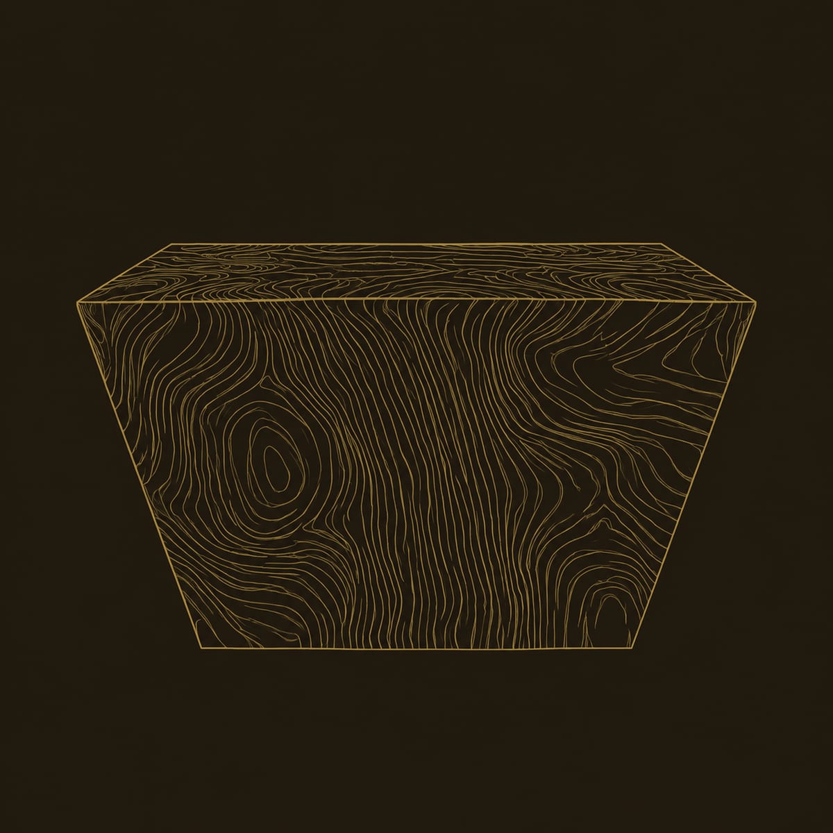 Slab Dining Table With Tapered Ends And Deeply Carved Grain dimension diagram