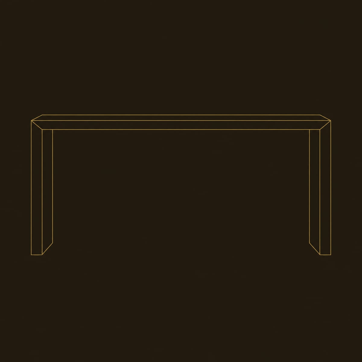 Slim Waterfall Console Table With Two Wide Slab Legs dimension diagram