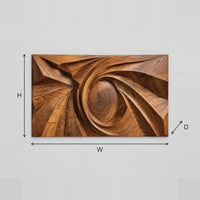 Spiral Domed Center Wall Art Faceted Carved Panel dimension diagram with width and height