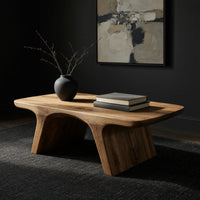 Pale splayed leg coffee table, three-quarter view showing the grain