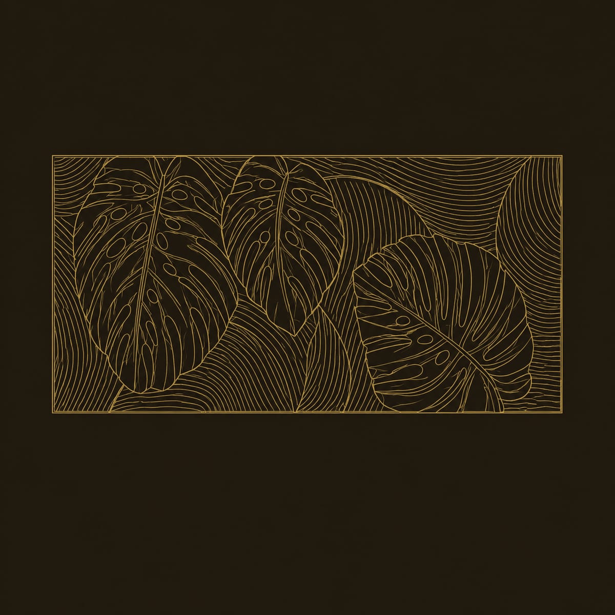 Split Leaf Wall Art With Three Carved Tropical Leaves dimension diagram