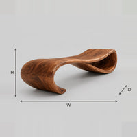 Swept Ribbon Bench With Rolled End And Long Seat dimension diagram with width, height and depth