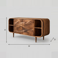 Swirl Carved Bathroom Vanity With Open End Shelves On Slim Legs dimension diagram with width, height and depth