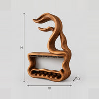 Swirl Crest Wine Rack With Stemware Rail And Lower Bottle Bay dimension diagram with width, height and depth