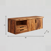 Swirl Grain Floating Bathroom Vanity With Slot Pull Doors And Drawers dimension diagram with width, height and depth