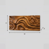 Swirling Carved Grain Wall Art Panel In Deep Relief dimension diagram with width and height