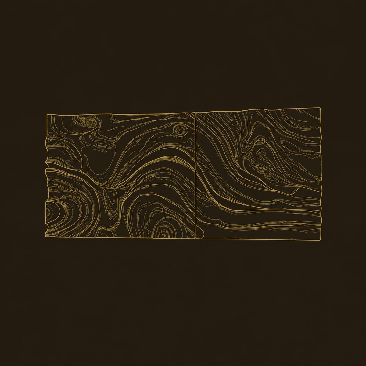 Swirling Carved Grain Wall Art Panel In Deep Relief dimension diagram