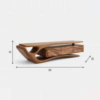 Swoopfold TV Cabinet, Cantilever Top Over a Drawer Case dimension diagram with height, width and depth