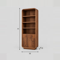Tall Bathroom Cabinet With Four Open Shelves And Lower Doors dimension diagram with width, height and depth