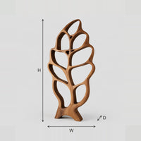 Tall Single Leaf Bookshelf, Veined Frame, Footed Base dimension diagram with width, height and depth