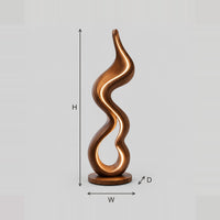 Teardrop Loop Floor Lamp With A Glowing S Curve Edge dimension diagram with width, height and depth